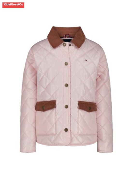 Other - Girls Lightweight Quilted Barn Jacket Long Sleeve Snap Closure Flannel Lining